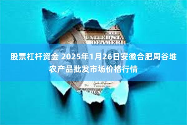 股票杠杆资金 2025年1月26日安徽合肥周谷堆农产品批发市场价格行情