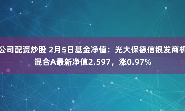 公司配资炒股 2月5日基金净值：光大保德信银发商机混合A最新净值2.597，涨0.97%